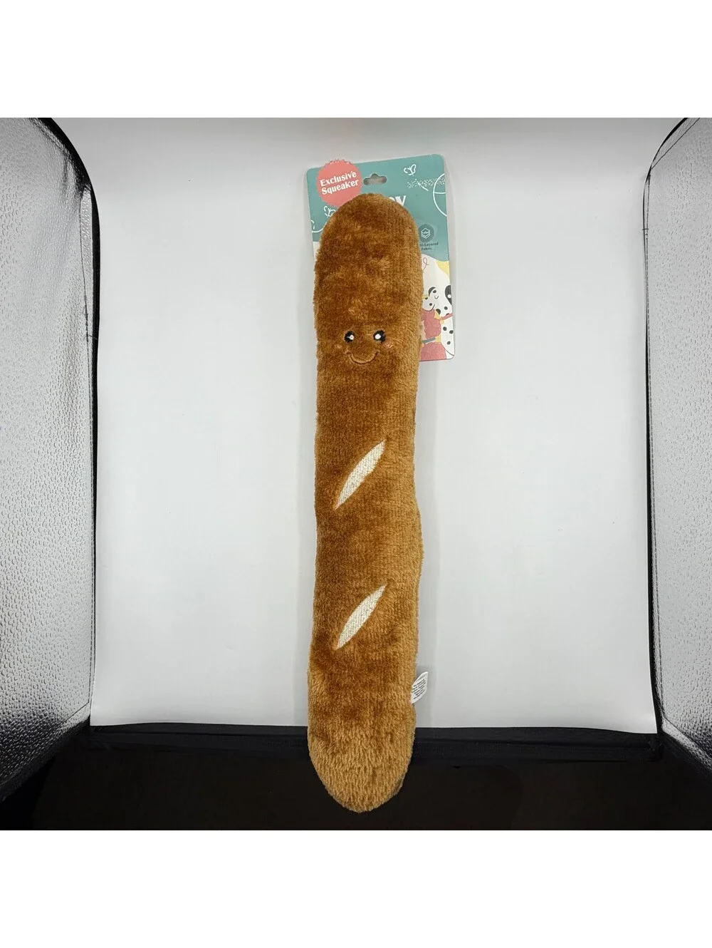 ZippyPaws Jigglerz Baguette Plush Squeaky Dog Toy Brown Bread ZP1122 Cute NWT